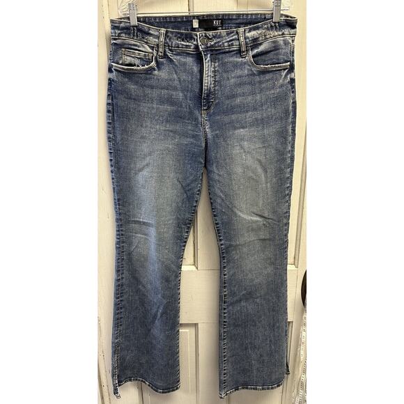 KUT from The Kloth High Rise Ana Flare Jeans Size 14 Medium Wash - Picture 1 of 5